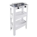ESTUFA ALFA 2 QUEMADORES CUBIERTA ACERO INOXIDABLE MODELO 404 CON ESTANTE
