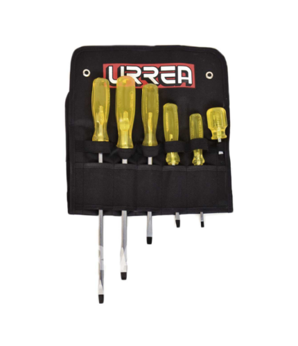 Jgo. de desarmador plano urrea 9600b (6 pzs)